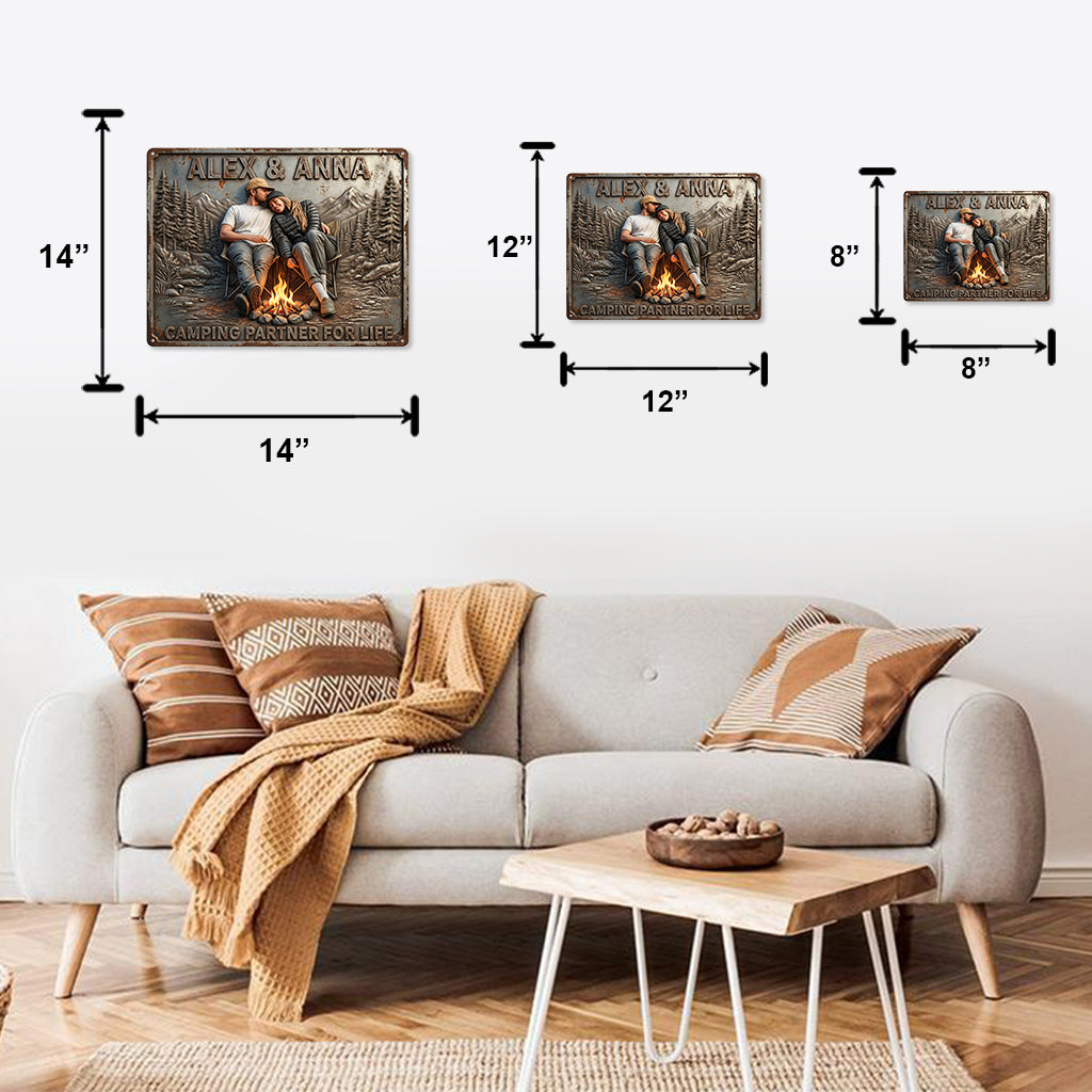 Camping Partners For Life - Personalized Camping Cut Metal Sign