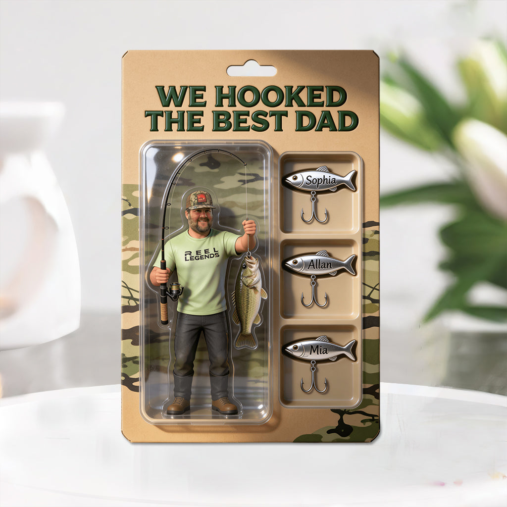 Personalisierte Geschenk für Angler-Vater, Geschenk für Angelliebhaber - Personalisierte Angel-Acrylplakette in individueller Form
