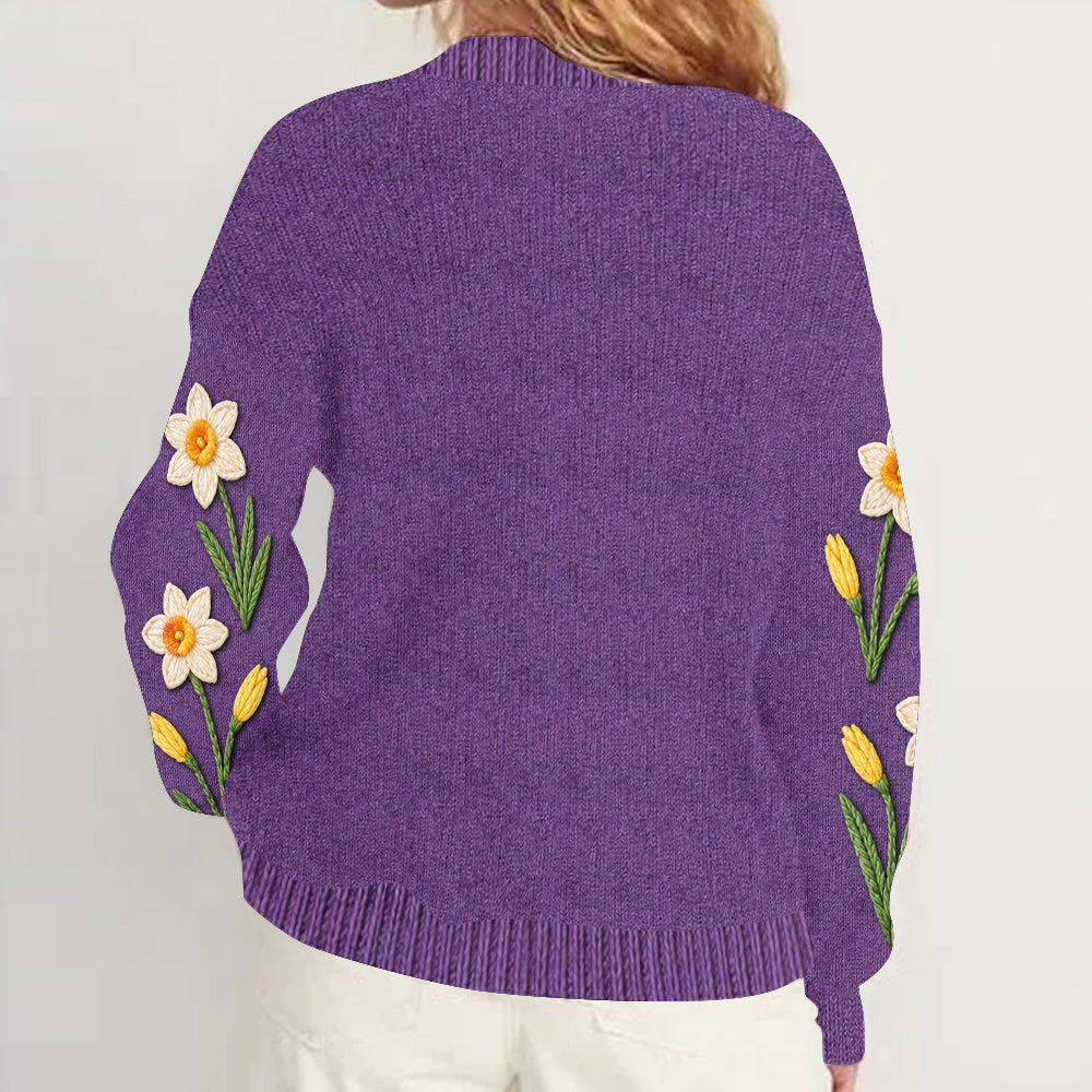 Birth Month Flower - Personalized Self Love Cardigan Sweater