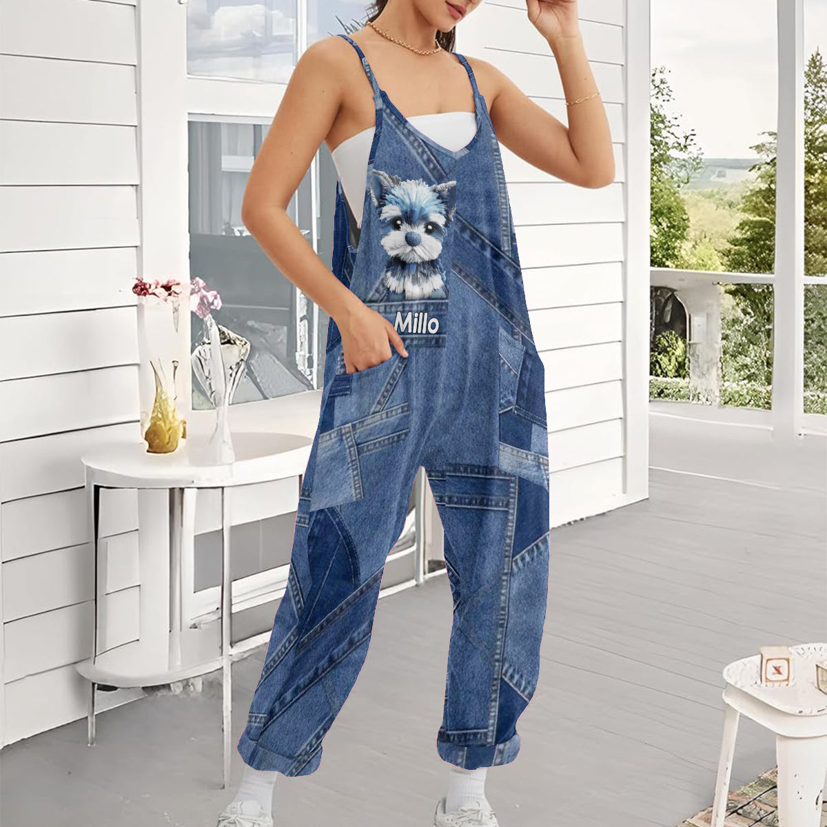 Ich liebe meinen Hund – Personalisierte Hunde-Overalls/Strampler in lockerer Passform