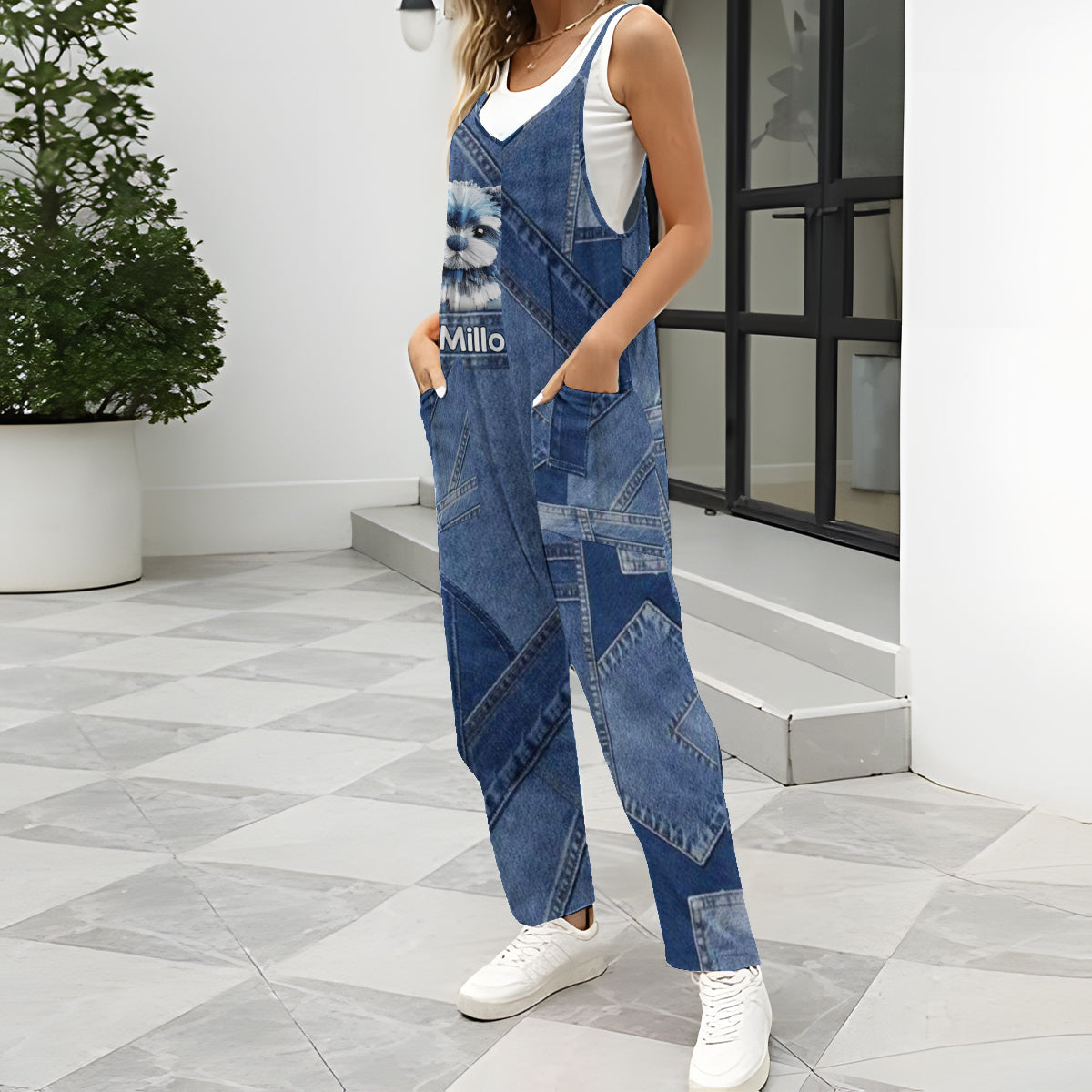 Ich liebe meinen Hund – Personalisierte Hunde-Overalls/Strampler in lockerer Passform