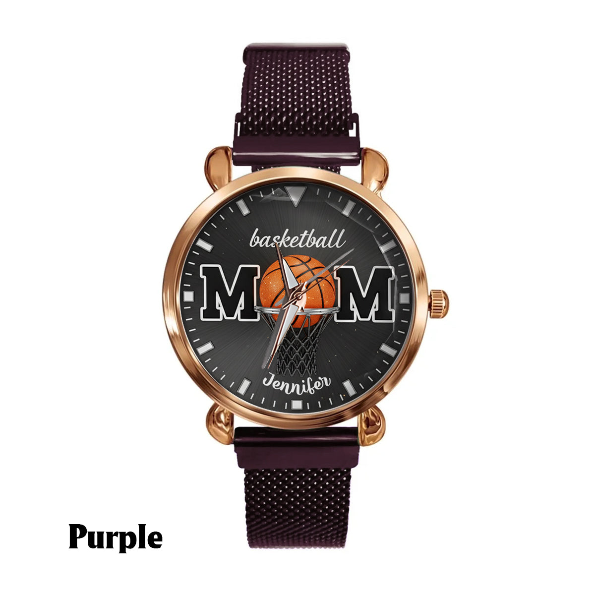 Basketballl Mom - Personalisierte Basketball-Damen-Handuhr 