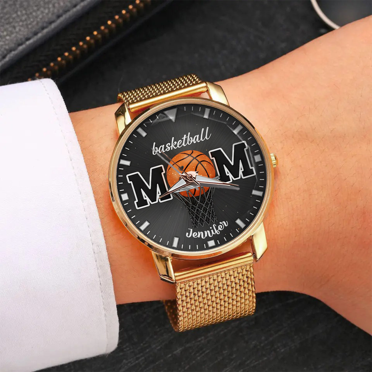 Basketballl Mom - Personalisierte Basketball-Damen-Handuhr 
