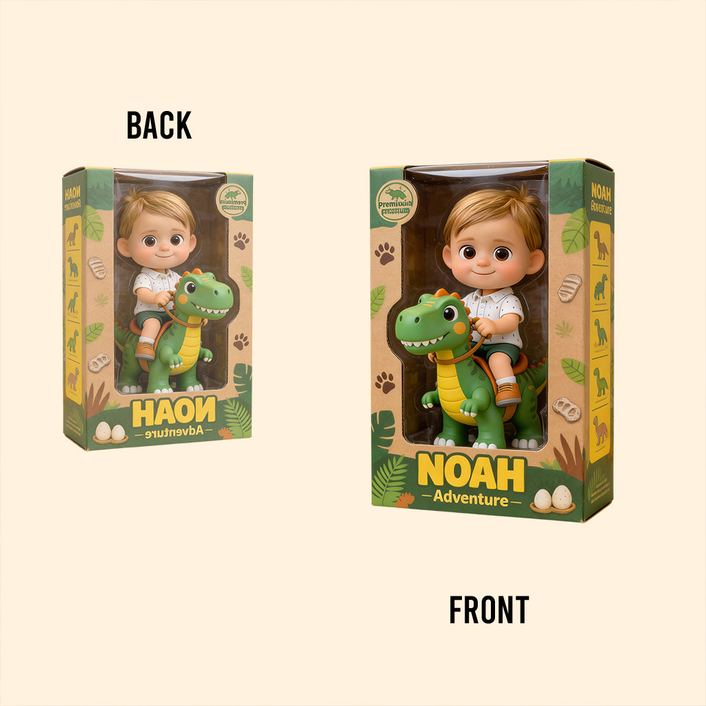 Dinosaurier-Abenteuer – Personalisierte Acrylplakette in Kinderform