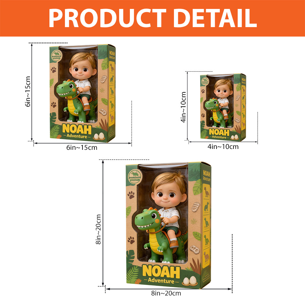 Dinosaurier-Abenteuer – Personalisierte Acrylplakette in Kinderform