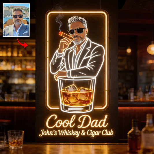 Cooler Papa - Personalisierte LED Licht Acrylschild
