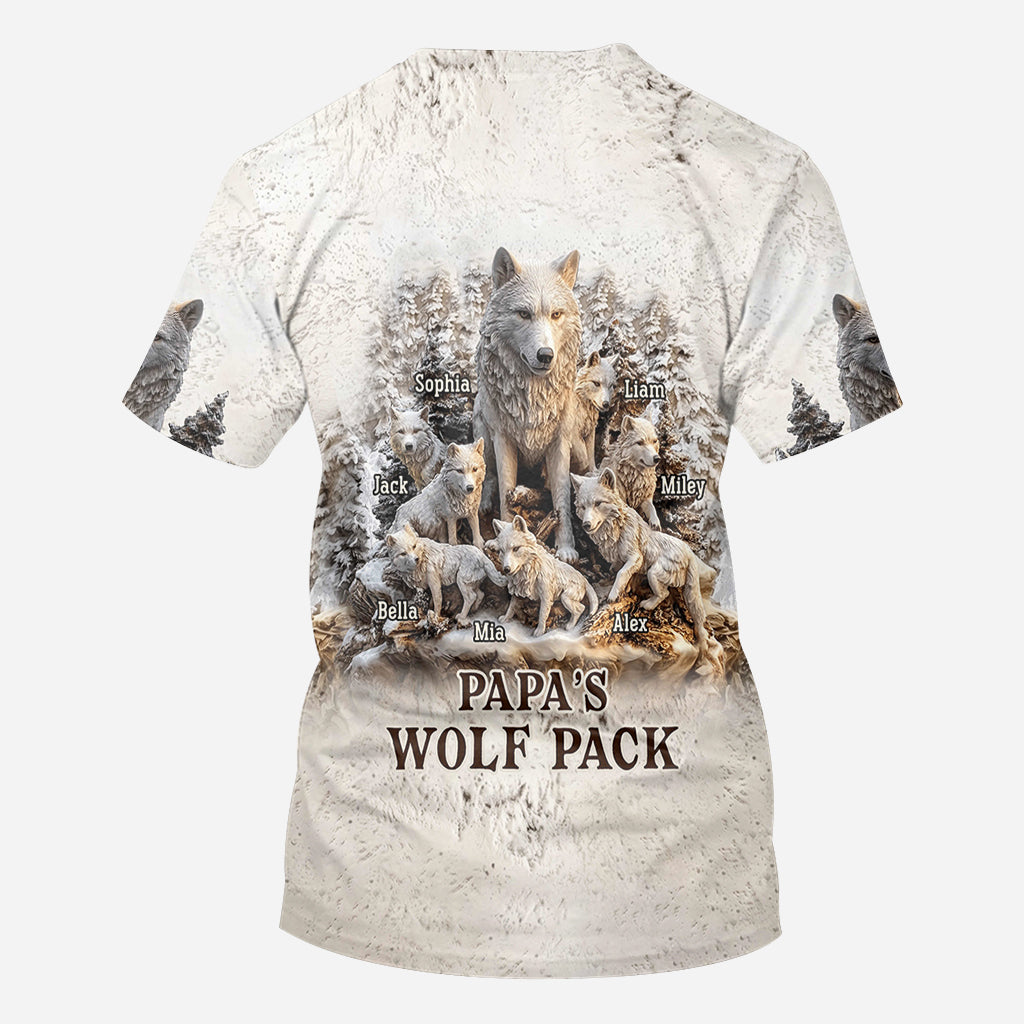 Papa Wolf Pack - Personalisiertes Vater-Shirt
