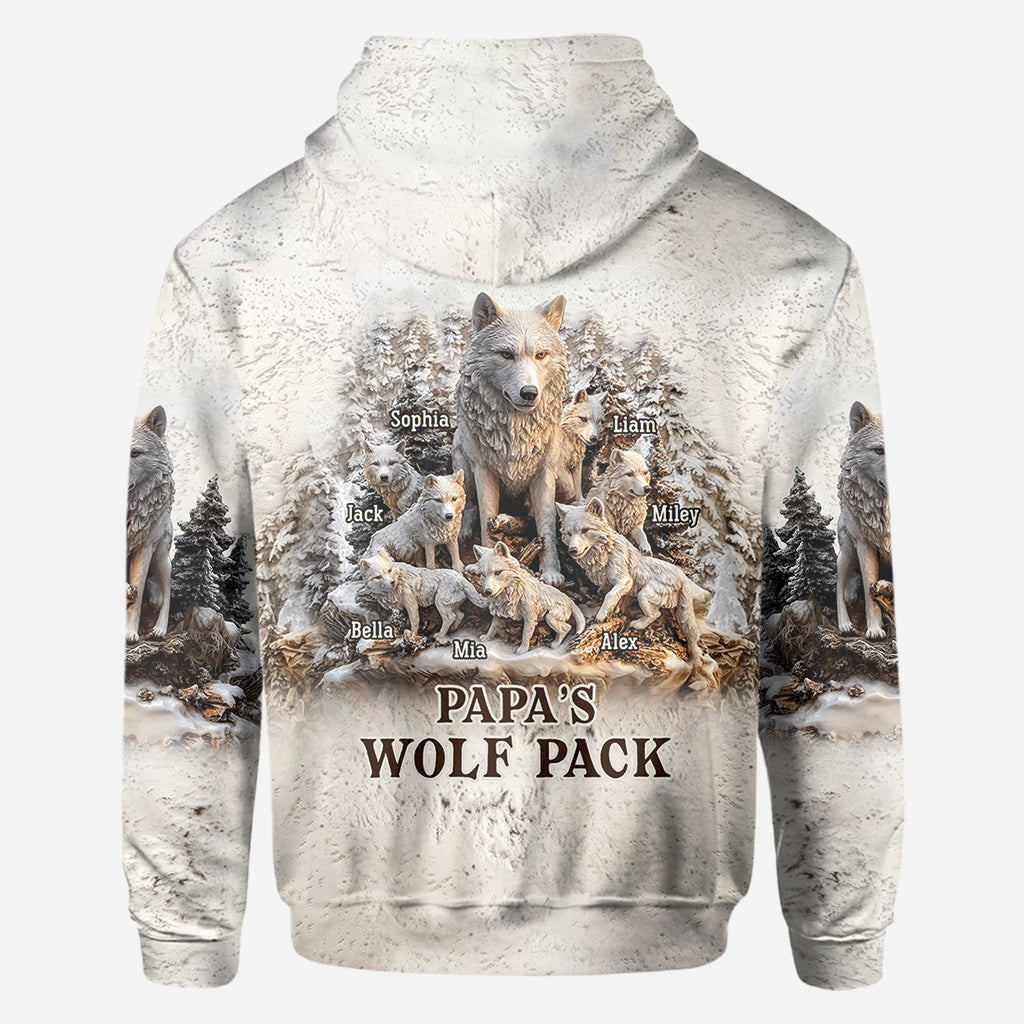 Papa Wolf Pack - Personalisiertes Vater-Shirt