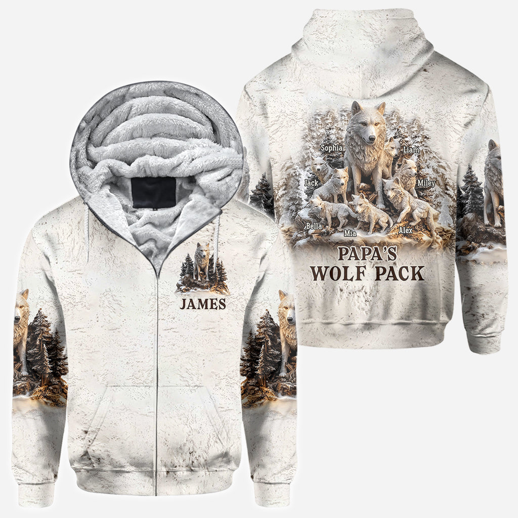 Papa Wolf Pack - Personalisiertes Vater-Shirt