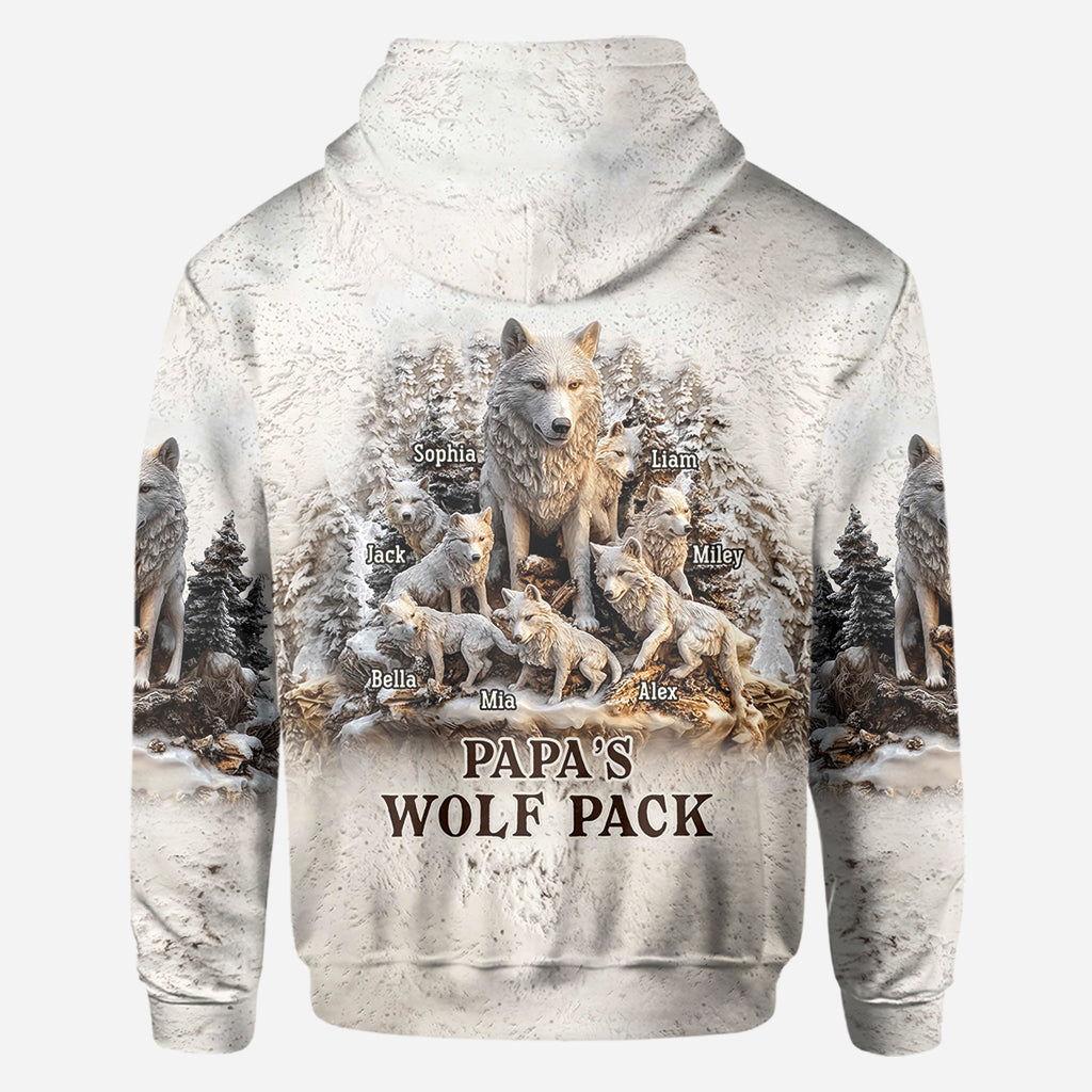 Papa Wolf Pack - Personalisiertes Vater-Shirt