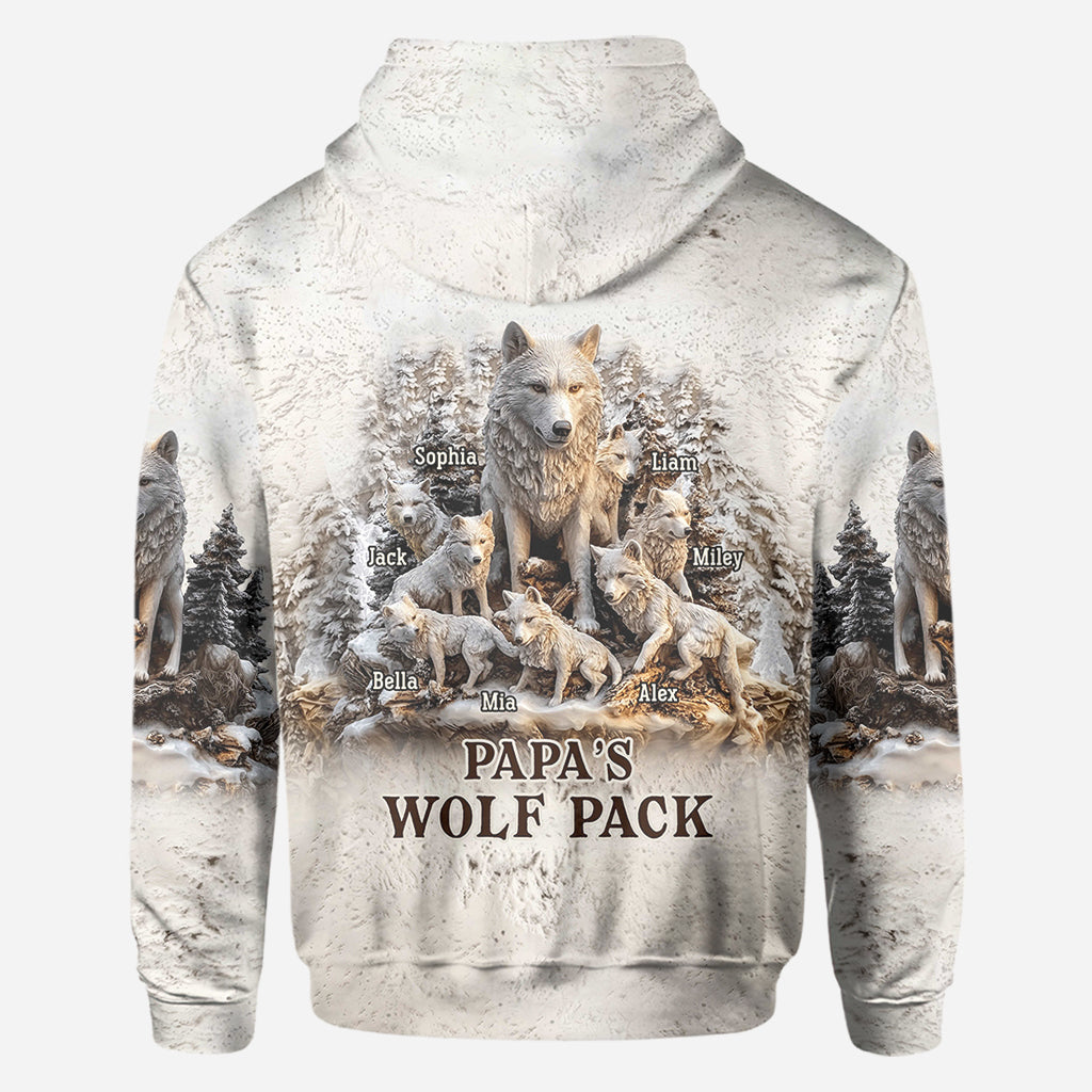 Papa Wolf Pack - Personalisiertes Vater-Shirt
