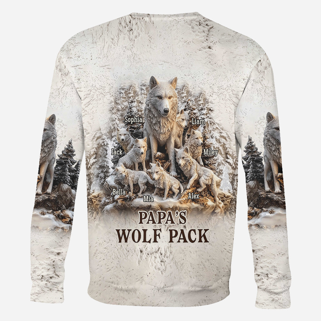 Papa Wolf Pack - Personalisiertes Vater-Shirt