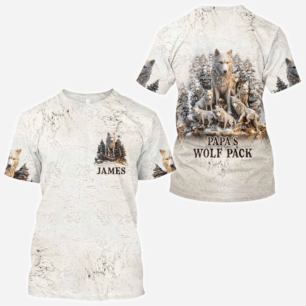 Papa Wolf Pack - Personalisiertes Vater-Shirt