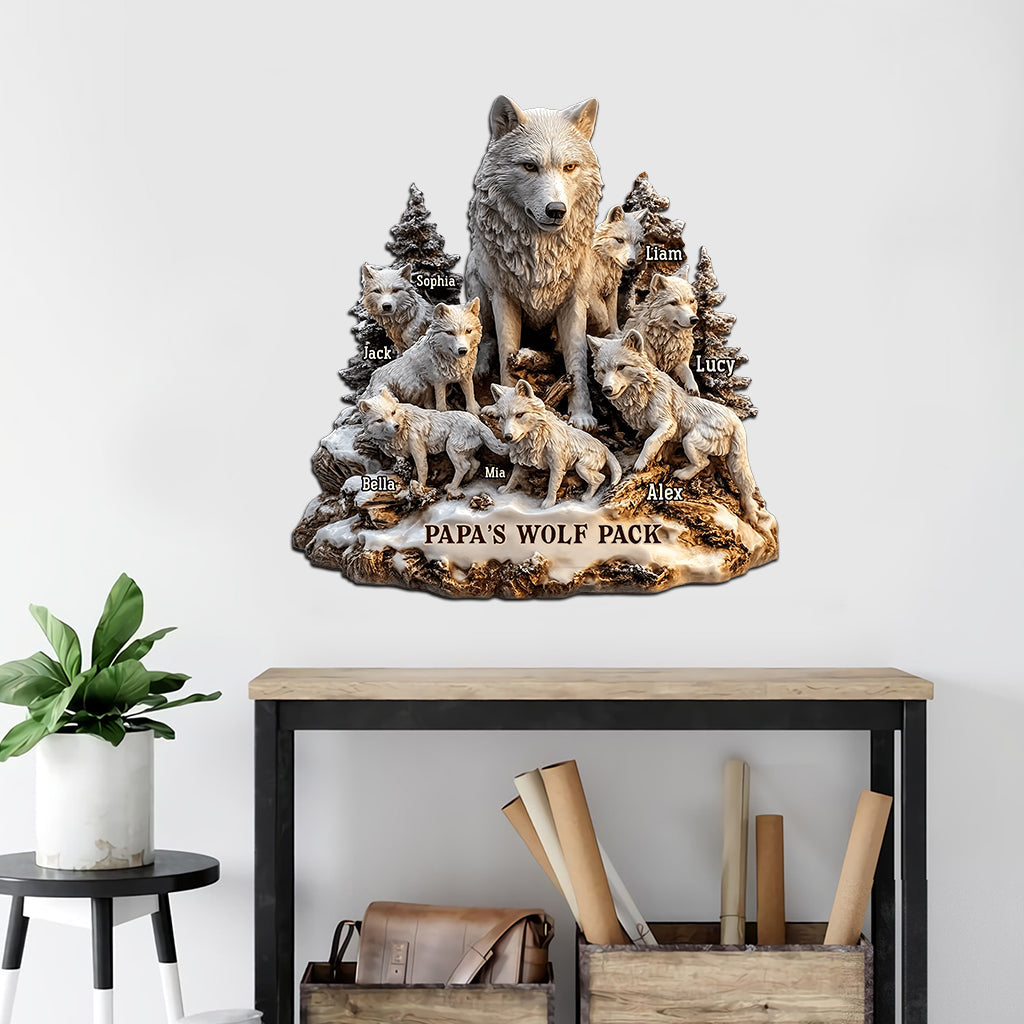 Papa's Wolf - Personalized Father Cut Metal Sign