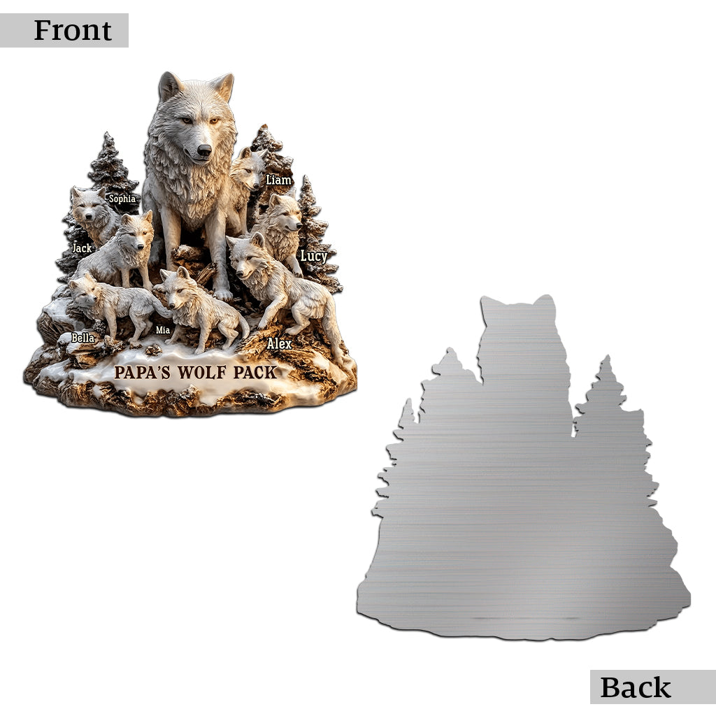 Papa's Wolf - Personalized Father Cut Metal Sign