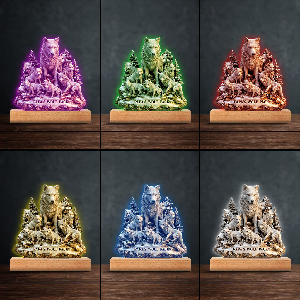 Papas Wolf – Personalisierte, individuell geformte Acrylplakette für den Vater