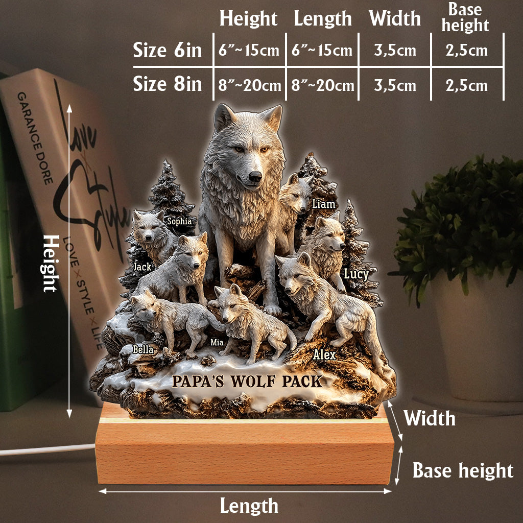 Papas Wolf – Personalisierte, individuell geformte Acrylplakette für den Vater