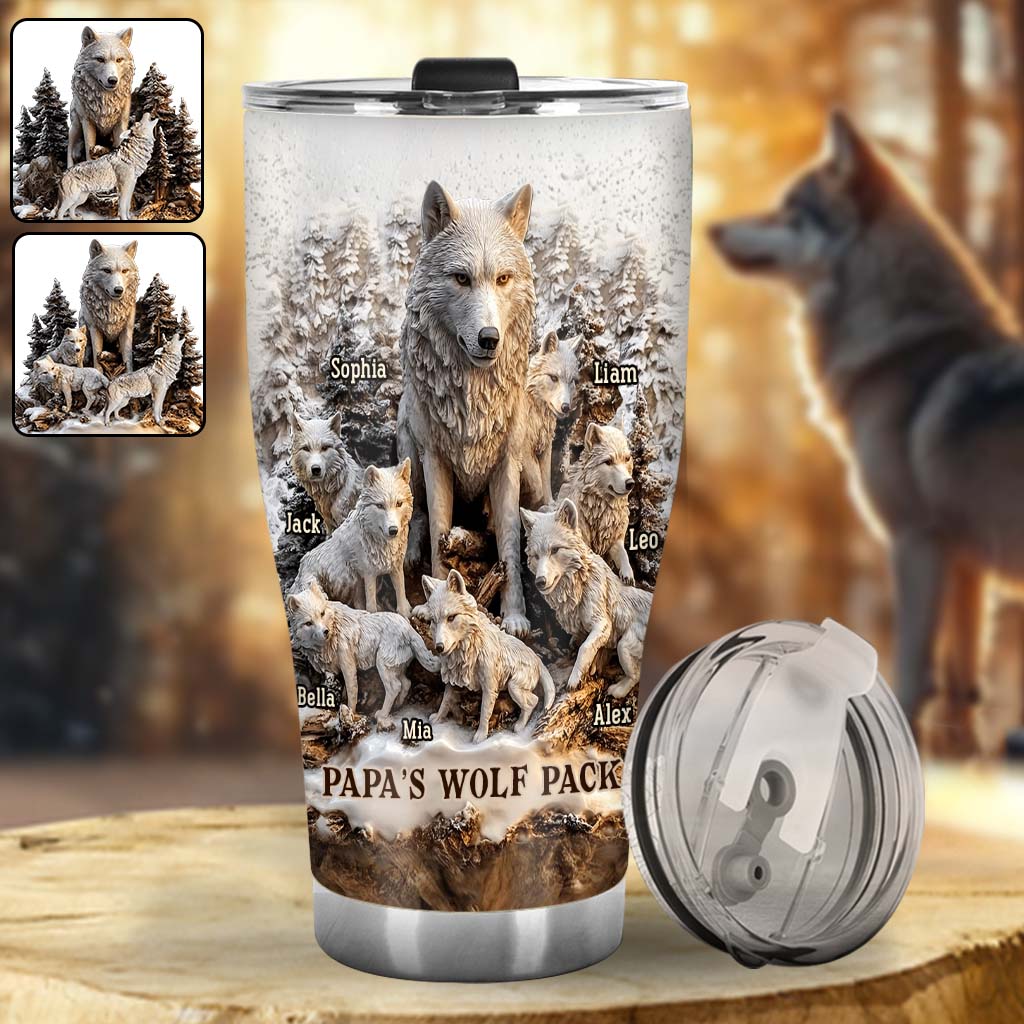 Papa Wolf Pack – Personalisierter Vater-Trinkbecher