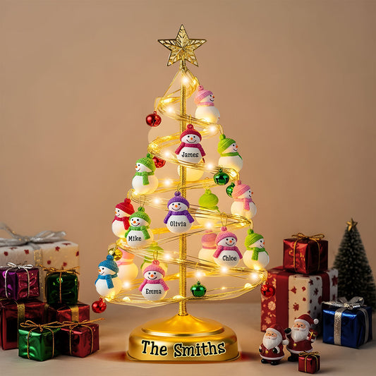 Snowman Family Gift - Personalized Family Acrylic LED Night Light