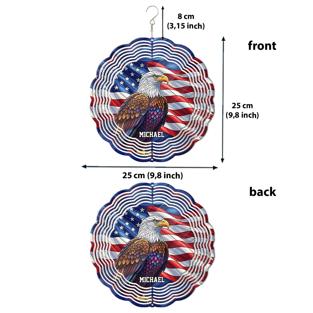 Patriotischer Adler – Personalisierter Weißkopfseeadler-Windspinner