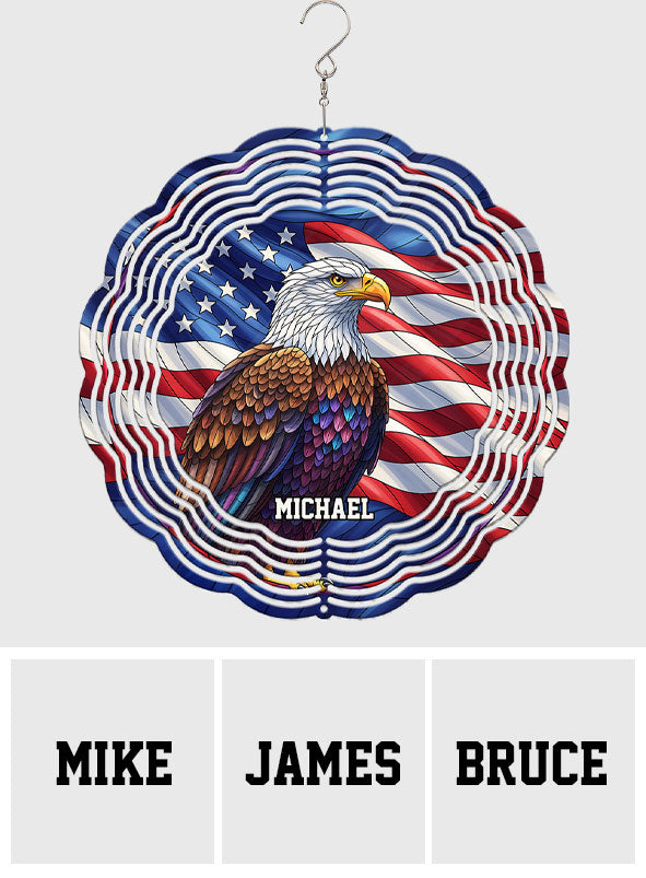 Patriotischer Adler – Personalisierter Weißkopfseeadler-Windspinner