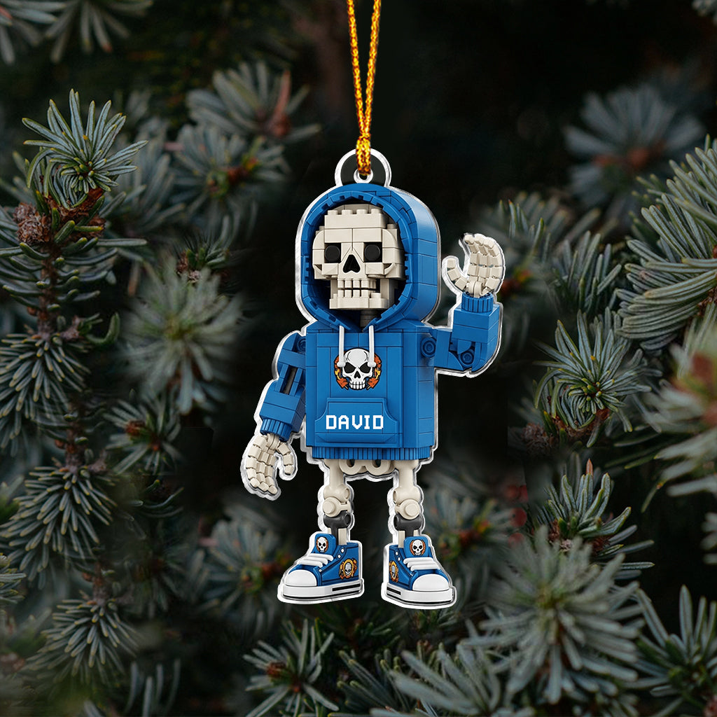 Building block Style Skeleton - Personalized Skull Ornament