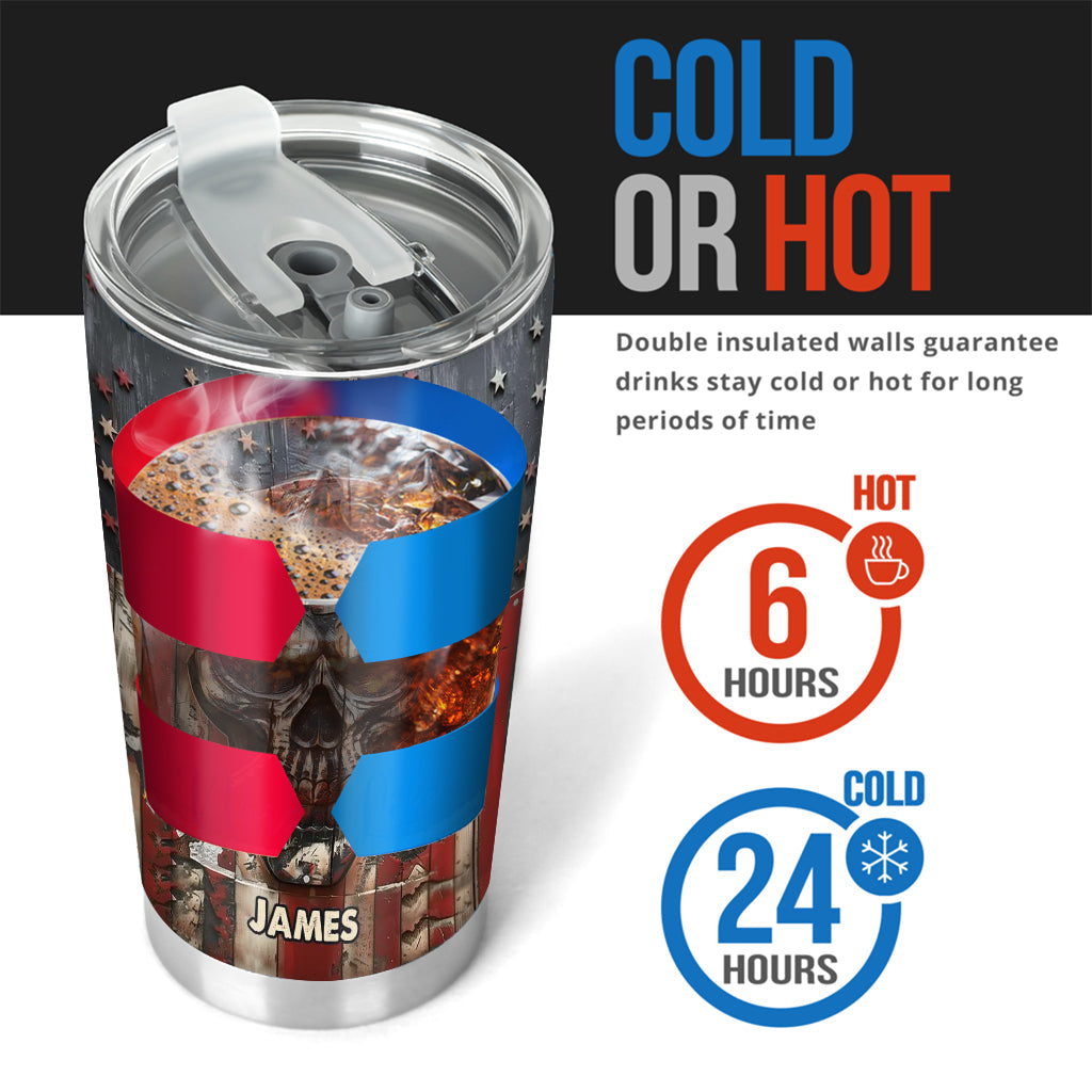 Patriotic Skull Lover - Personalized Skull Tumbler