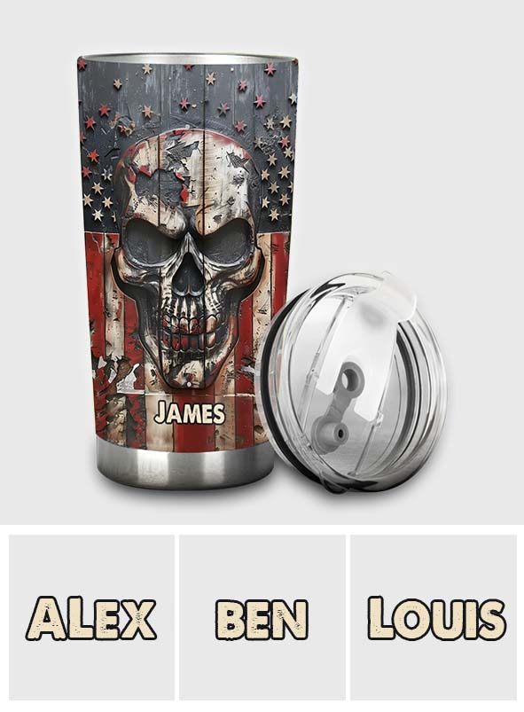 Patriotic Skull Lover - Personalized Skull Tumbler