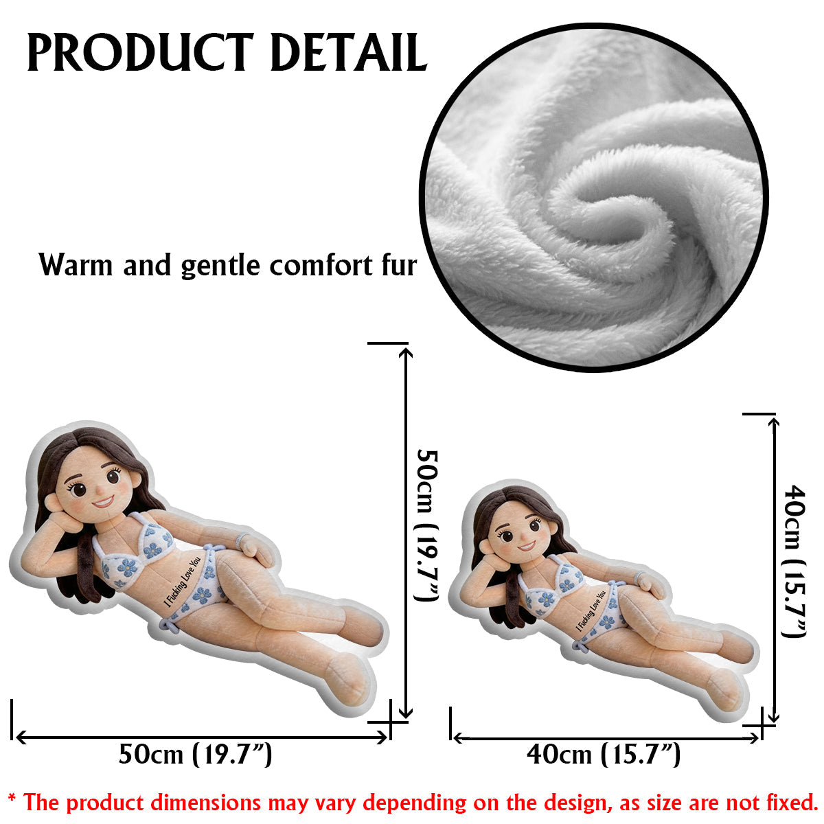 Romantic & Naughty - Personalized Spicy Couple Faux Fur Shaped Pillow