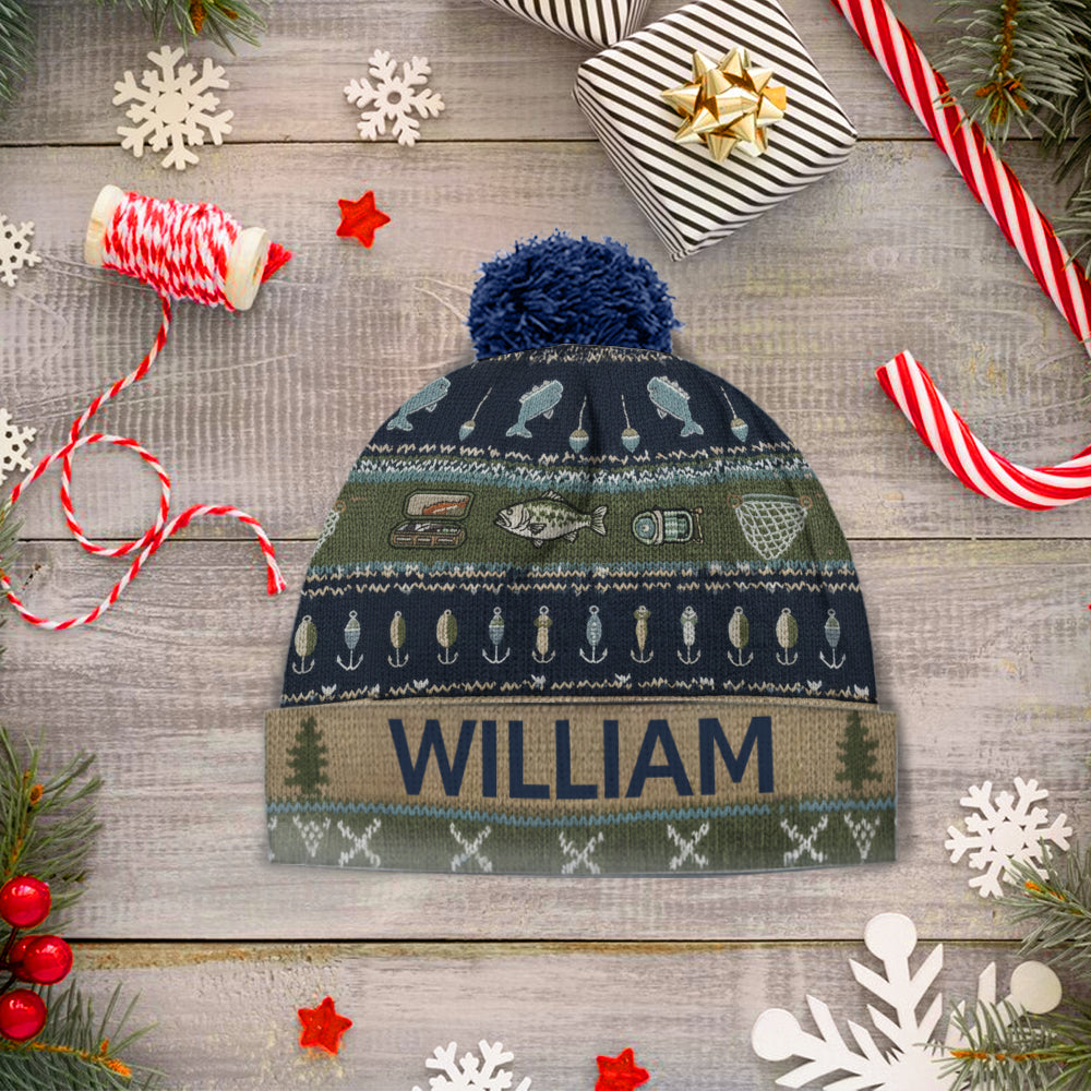 Hooked on Fishing - Personalized Fishing Beanie Hat