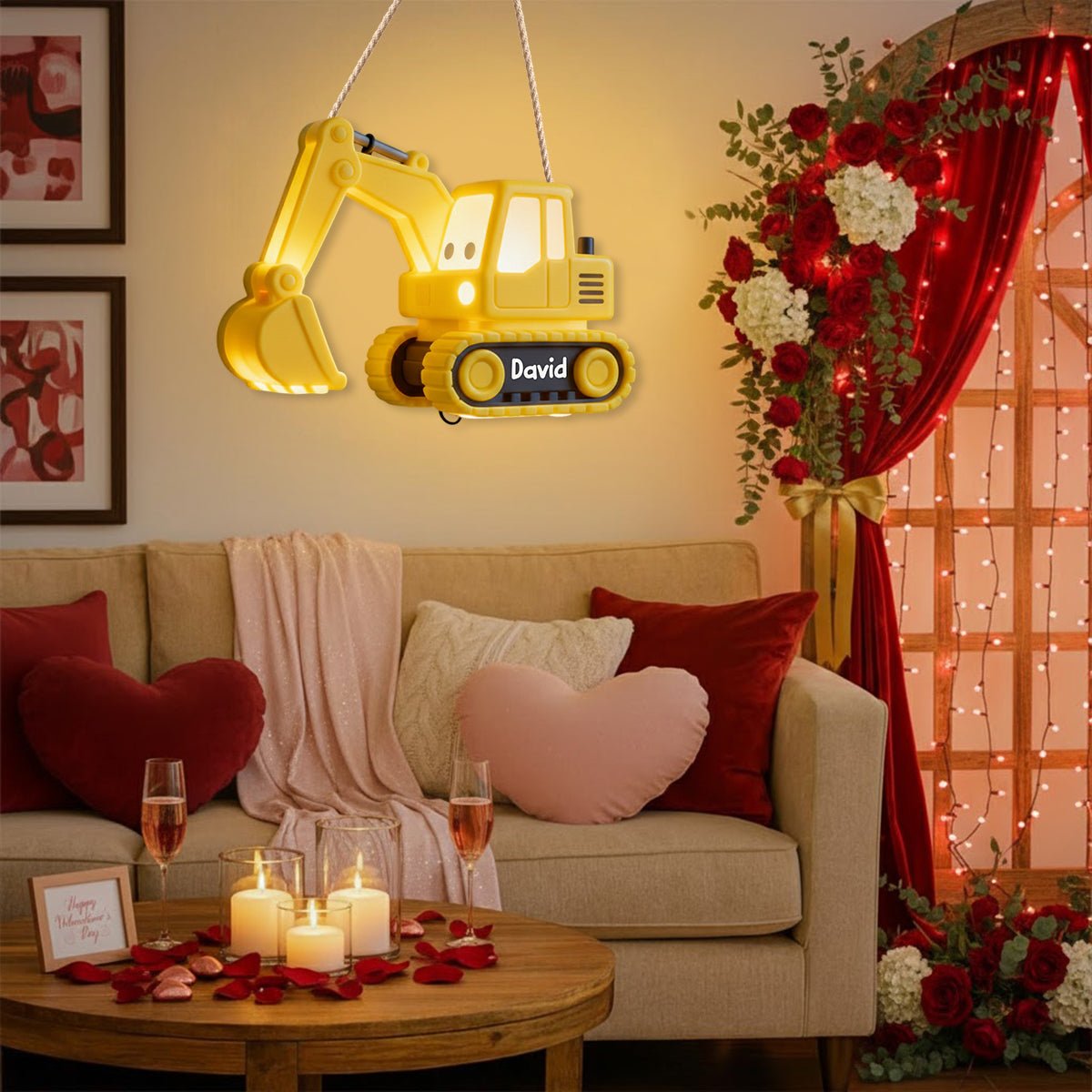 Bagger-Nachtlicht – Personalisiertes LED-Licht-Acryl-Schild für Kinder