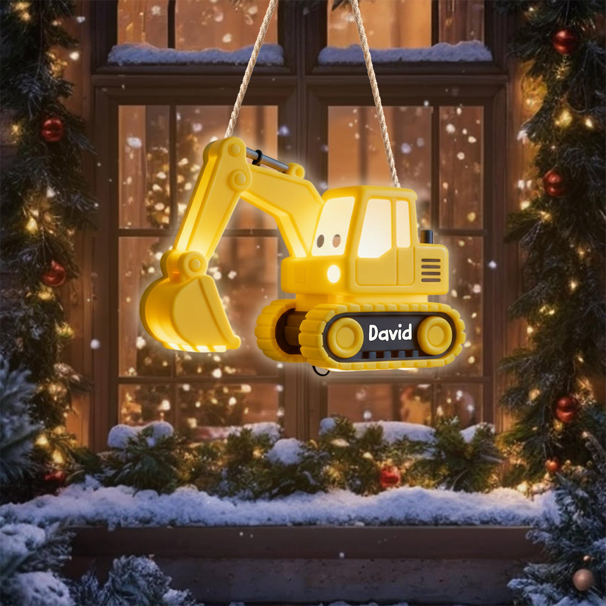 Bagger-Nachtlicht – Personalisiertes LED-Licht-Acryl-Schild für Kinder