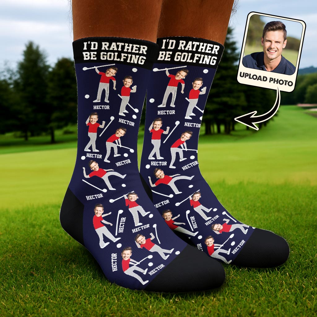 I'd Rather Be Golfing - Personalized Golf Socks