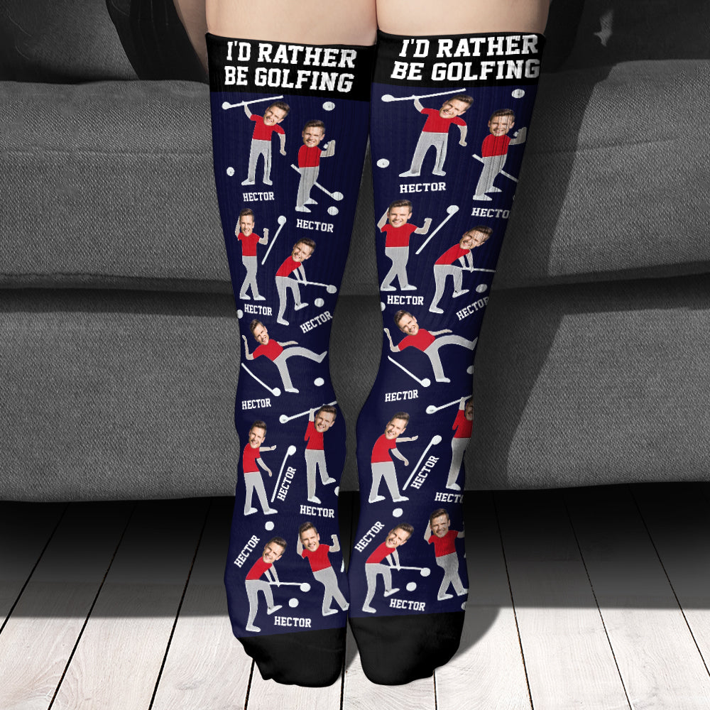 I'd Rather Be Golfing - Personalized Golf Socks