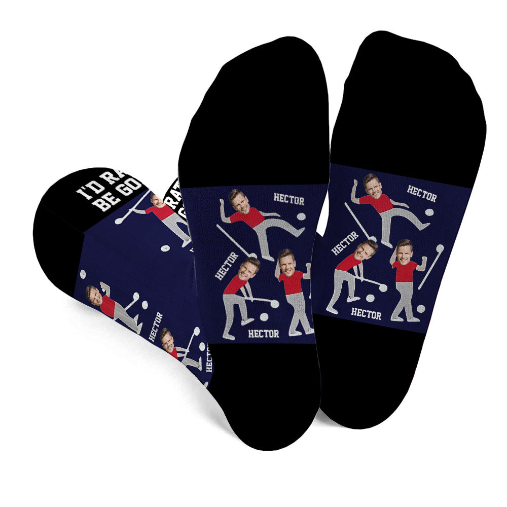 I'd Rather Be Golfing - Personalized Golf Socks