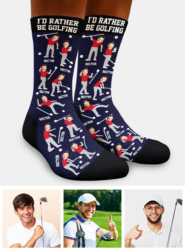 I'd Rather Be Golfing - Personalized Golf Socks