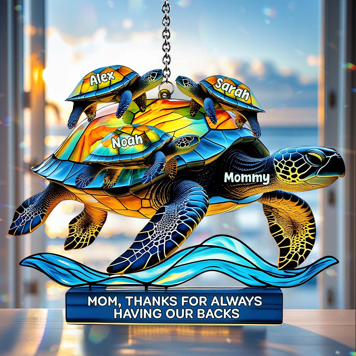 Mama, danke, dass du immer für uns da bist – Personalisierter Fensterhänger für Mutter