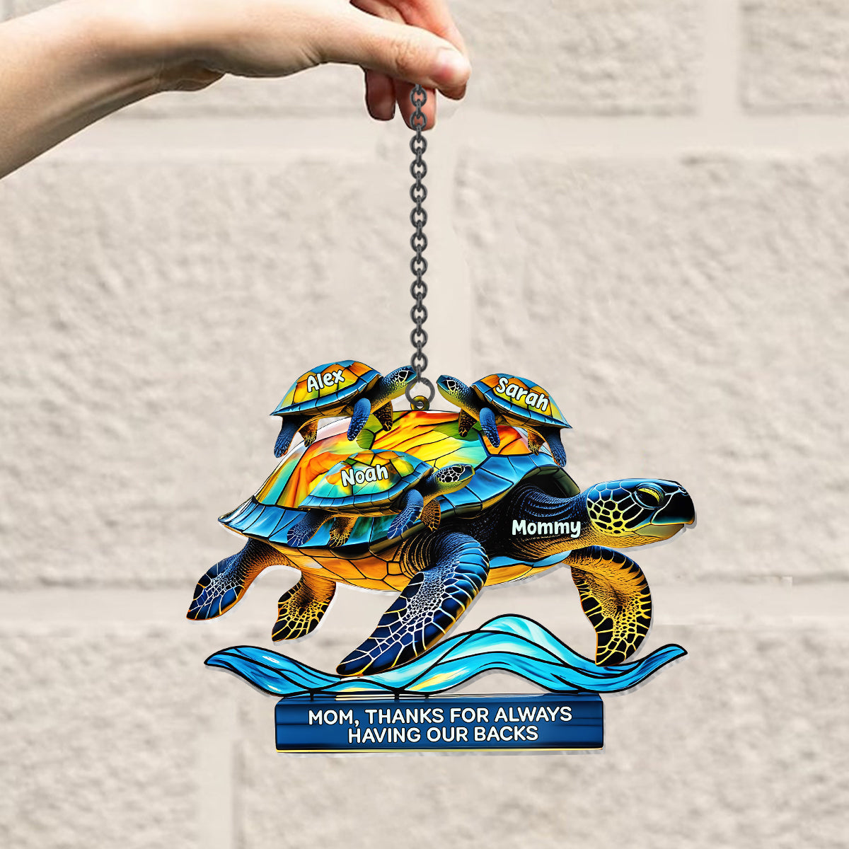 Mama, danke, dass du immer für uns da bist – Personalisierter Fensterhänger für Mutter