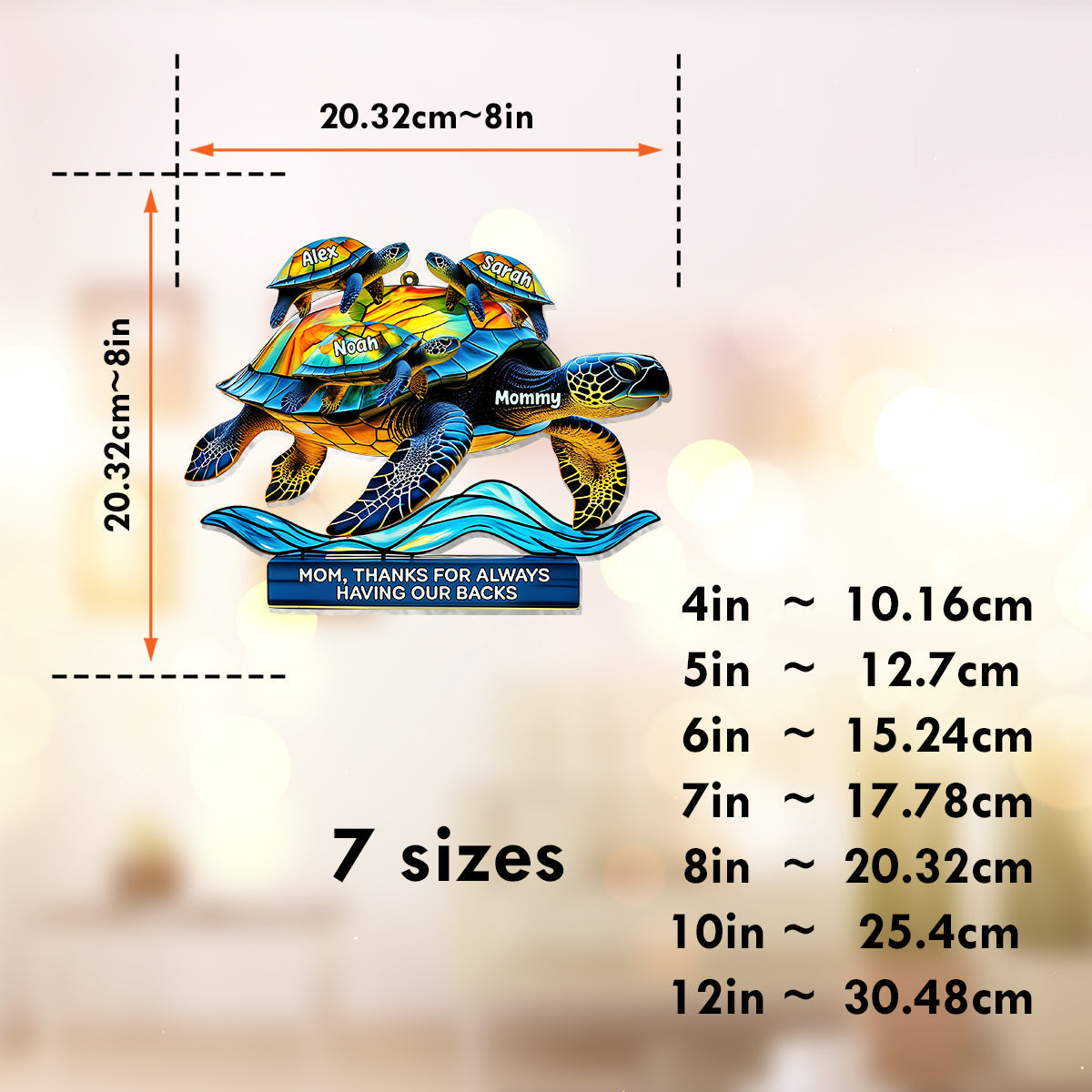 Mama, danke, dass du immer für uns da bist – Personalisierter Fensterhänger für Mutter