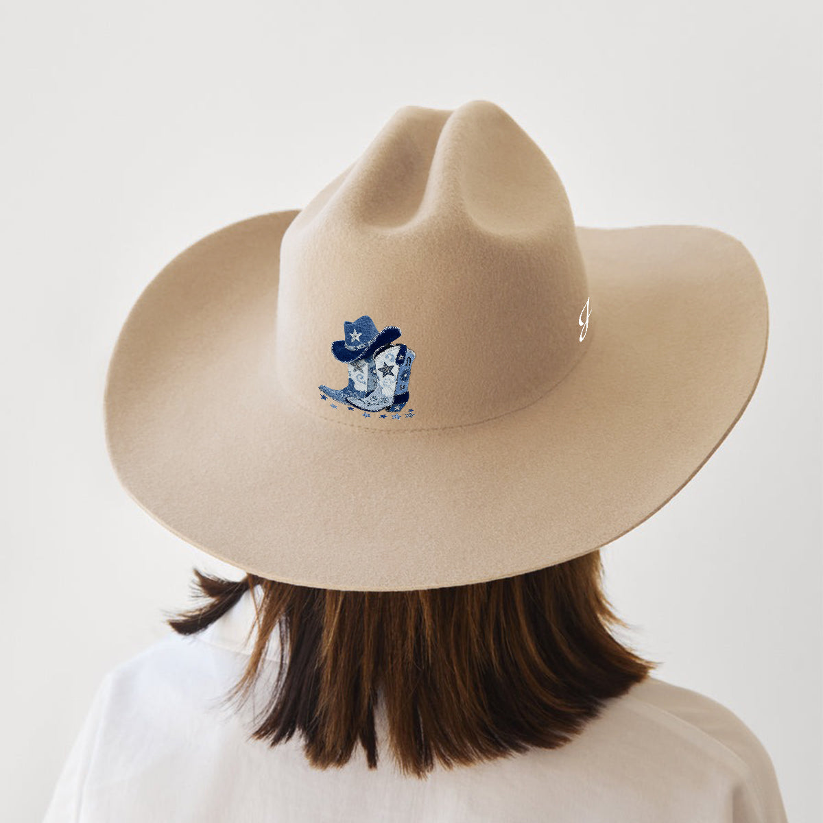 Cowgirl-Stiefel – Personalisierter Cowgirl-Cowboyhut mit breiter Krempe