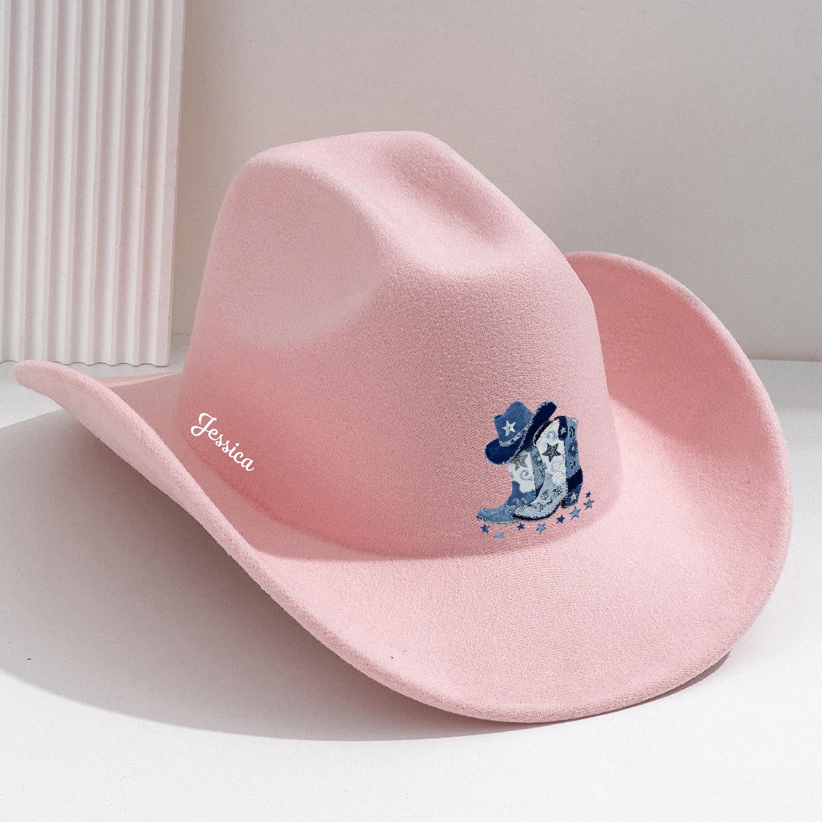 Cowgirl-Stiefel – Personalisierter Cowgirl-Cowboyhut mit breiter Krempe
