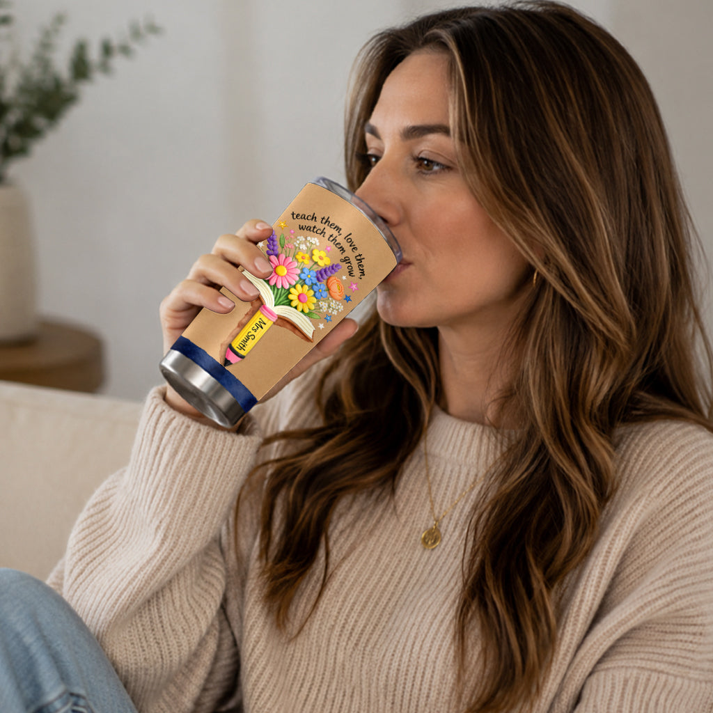 Teacher Gifts Boho Kraft - Personalized Teacher Tumbler
