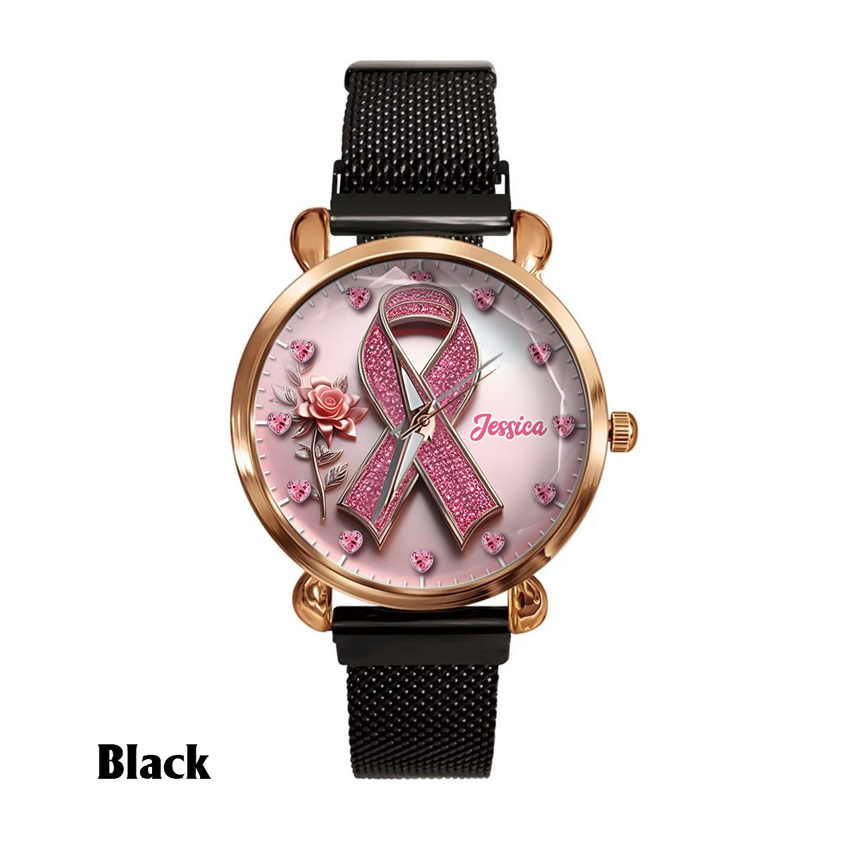 Faith Hope Love - Personalized Breast Cancer Awareness Women Hand Watch