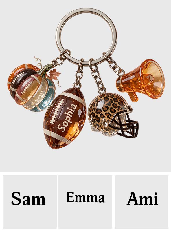 Liebe Fußball - Personalisierter Fußball Premium Schlüsselanhänger mit Charms