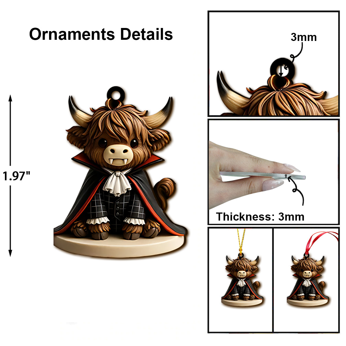 Adventskalender mit Hochlandrindern 2025 – Faltbarer Adventskalender mit Hochlandrindern und Ornamenten