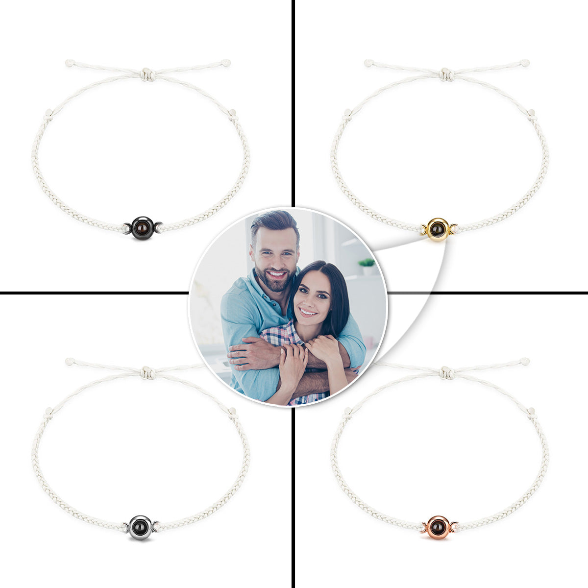 Custom Projection Bracelet - Personalized Couple