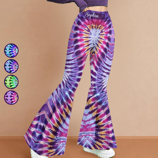 Tie-Dye-Vibe – Personalisierte Hippie-Schlagleggings