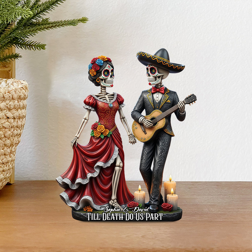 Bis dass der Tod uns scheidet – Personalisierte Acrylplakette in individueller Form für Paare