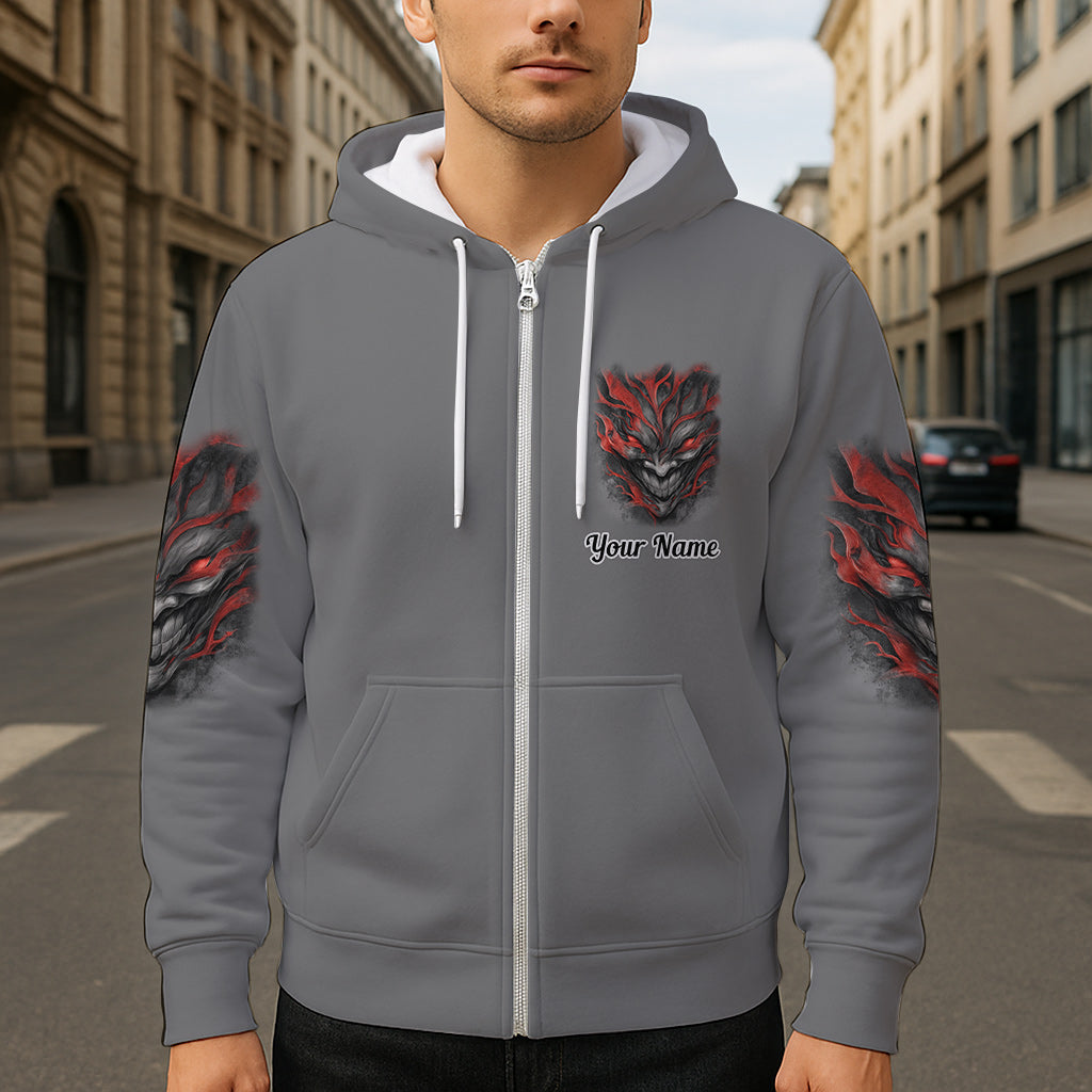 I'm Never Alone - Personalized Skull All Over Shirt