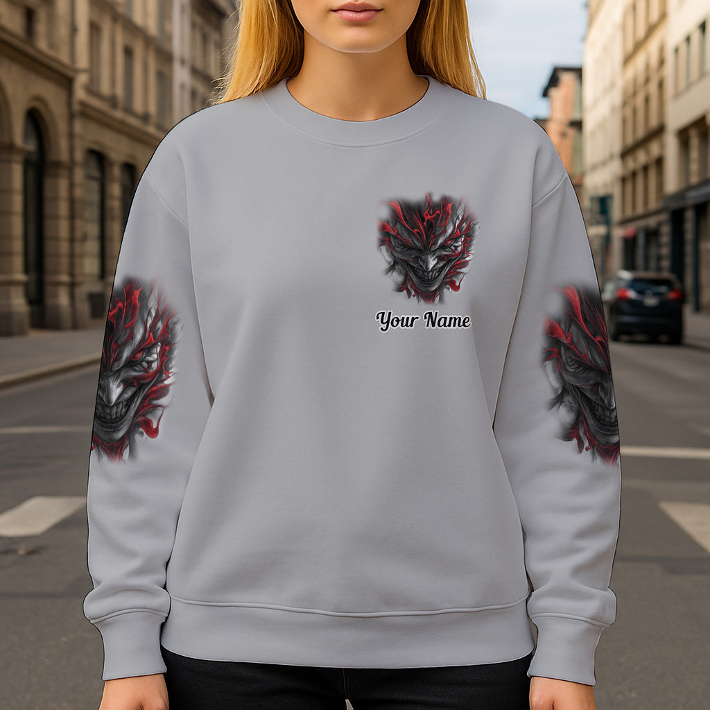 I'm Never Alone - Personalized Skull All Over Shirt